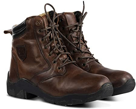 HORZE Chamonix - Stivali da equitazione termici da donna, in pelle, marrone, 37 EU