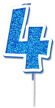 Oaktree Glitter No.4 Candle 7.5cm Blue/Silver Glitter