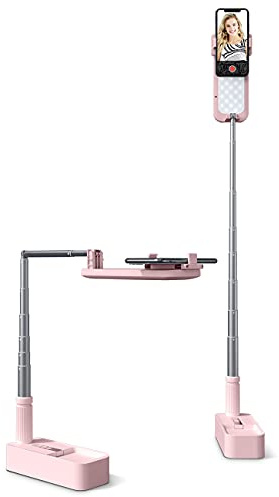 Viozon Extendable Selfie Stand 360° Rotation with Phone Holder, Rechargeable Wireless Foldable 7 Brightness LED Light for Live Streaming/YouTube/Tiktok/Video Recording/Photography/Reading (AP-V6P)