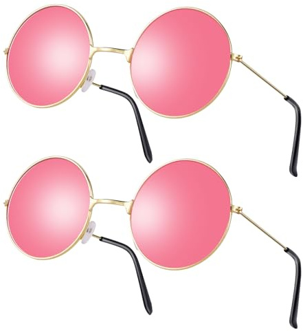 flintronic Heart Party Glasses, 2 Pcs Hippy Specs Sunglasses Funky Glasses, Fancy Dress Costume Sunglasses Festival Outfits for Kids and Adult - Party Favor