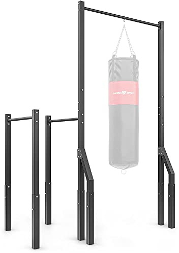 Marbo Sport Armhävstång med boxsäckshållare och långa dip-stänger MO-Z2, utomhus, stabil hållbar konstruktion, pulverlackerad, lastkapacitet upp till 110 kg, massiva metallprofiler, tillverkad i EU