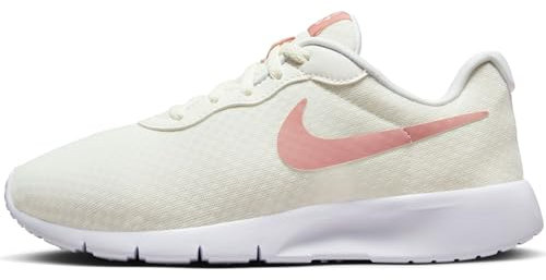 NIKE Tanjun GO (GS) Sneaker, Summit White/RED Stardust-RED STARD, 38 EU