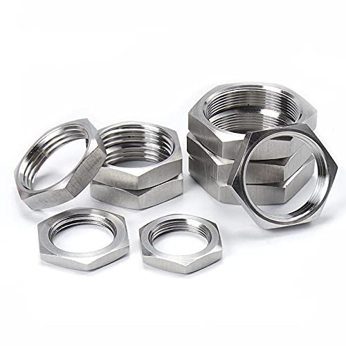 Sechskantmutter, M8, M10, M12, M14, M16, M18, M20, M22, M24, M25, M27, M30, Teilung 1, 1,5 mm, metrisch, weiblich, 304 Edelstahl, Sechskant-Kontermutter, Rohrverschraubung, 5 Stück(M12x1mm(S15 H4))