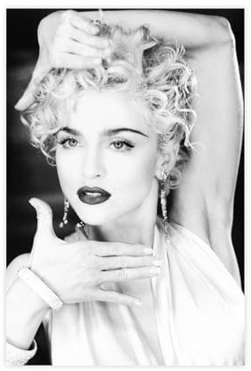 Leinwand-Poster, Motiv: Sängerin Madonna, Wandkunst, Dekor, Bild, Gemälde für Wohnzimmer, Schlafzimmer, Dekoration, ungerahmt, 30 x 45 cm