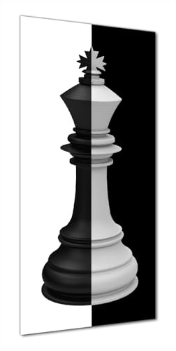 Wallario Selbstklebende Duschrückwand 70 x 190 cm mit Motiv Schachfigur schwarz-weiß - Wandverkleidung Fließenersatz mit Hochglanzlaminat in Glasoptik