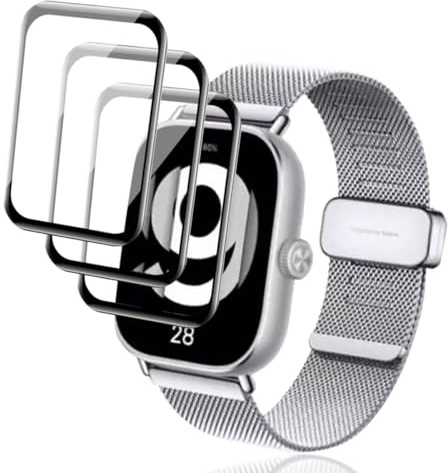 Phlleyaa Protector de pantalla para Xiaomi Redmi Watch 4 Cristal Templado [3 unidades],Dureza 9H,Fácil montaje,Sin burbujas,Antiarañazos para Xiaomi Redmi Watch 4 Vidrio Templado