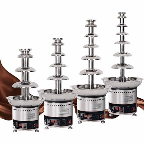 DDZJTPP Machine à Fondue Au Chocolat à 4/5/6/7 Niveaux,Fontaine à Chocolat Commerciale en Acier Inoxydable pour Fête,Mariage,Restaurant,Fraises,Cerises,Guimauve,Biscuits,6Tier