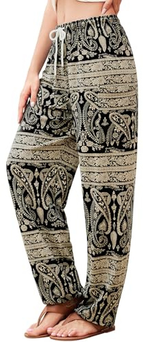 QIANXIZHAN Women's Harem Pants, Hippie Palazzo Boho Joggers Yoga Clothes