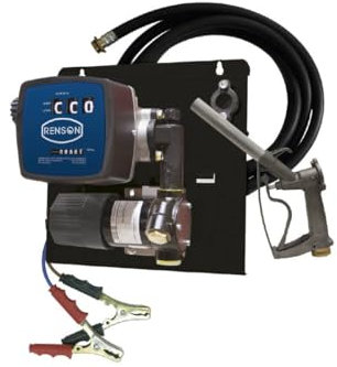 Station de transfert fuel automobile avec pistolet manuel 12V avec tuyau de 4 mètres et compteur mécanique, pompe GNR, fioul