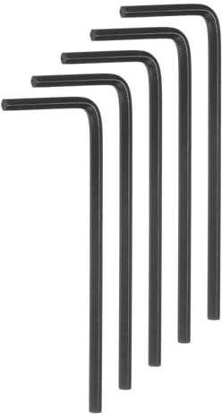 sourcing map 5pcs Hex Key Wrench 2mm L-Shape Hexagon Metric Wrenches Chrome Vanadium Steel Repairing Tool for Home Repair, Black