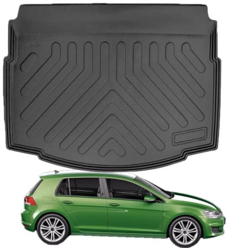 Rizline 3D Untere Kofferraumwanne für VW Golf VII Hatchback 2013-2019 | Untere Kofferraummatte aus TPE Gummi, Passgenau, Wasserdicht, Hoher Rand, Rutschfest, Leicht zu Reinigen