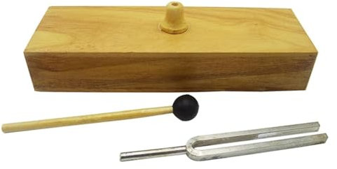 Resonanzlautsprecher Physikalische Akustik 256 Hz Stimmgabel mit hölzerner Resonanzbox und Schlägel for Erlernen von Musik Holzlautsprecher Resonanz Physikalische Akustik