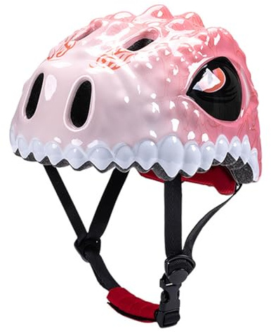 Casco para Niños, Casco De Bicicleta para Niños Pequeños, Casco De Skater Ajustable para Bicicleta De Equilibrio, Casco De Dinosaurio Ajustable, Casco De Patinaje Transpirable, 51-54CM