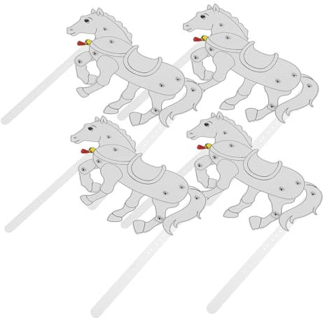 ibasenice 4stücke Pferde Schattenpuppen Chinesische Für Kreative Darstellungen Animation Und Wanddekoration Für Schattenspiel Und Bildungszwecke