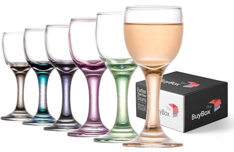 Copass de Tiro a Pie de Colores, Juego de 6 (2oz/55 ml). Copas de Shot, Copas de Licor, Copas de Sherry, Copas de Ajenjo, Mini Copas de Vino, Vasos de Oporto, Copas de Aperitivo