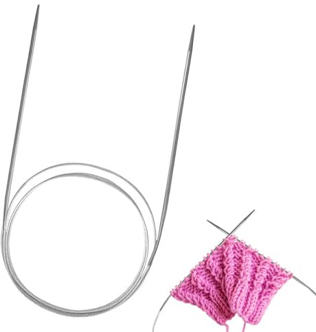 1PCS 4mm Circular Knitting Needles - Stainless Steel Double Pointed Round Needle for Weaving Sweaters, Scarves, Hats, Blankets, Gloves Projects (120cm)