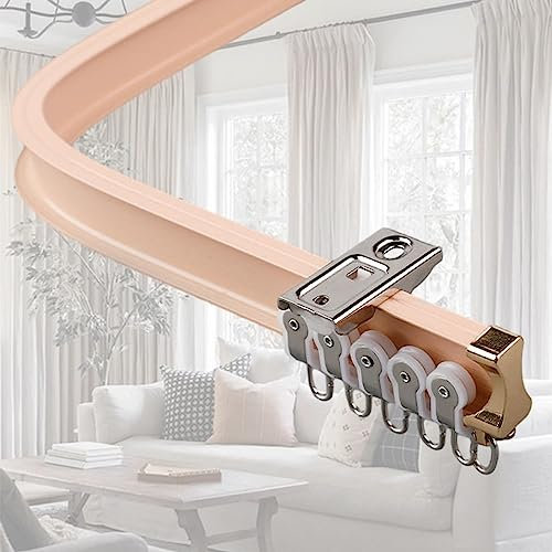 Flexible Vorhangschiene zur Wandmontage, für Fenster, Balkone und Dusche, Raumteiler, weiche Legierung, gebogene Schiene für Erkerfenstervorhänge, biegbare Deckenschienenstange für einfache