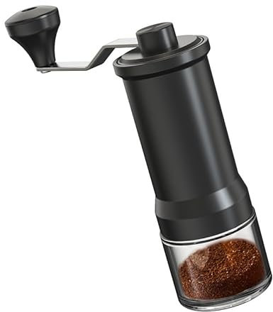 Manual Portable Coffee Bean Grinder, Hand-Operated Hand-Washed Coffee Grinder for Moka Pot with Adjustable Ceramic Stainless Steel Conical Burr, Hand Crank Mill (Stainless Steel Grinding core)