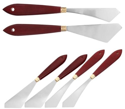 VILLFUL 6 Piezas Herramientas De Pintura Raspador Profesional para Artistas Espátulas para Mezclar Colores