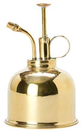 Regadera vintage de latón para suculentas | Regadera de estilo antiguo para interiores y exteriores, diseño clásico, elegante herramienta de jardín para el hogar, la terraza y el tarro