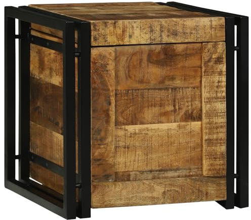 vidaXL Boîte de Rangement 40 x 40 x 40 cm bois de manguier massif, Rangement Salon, Coffre en Bois Rustic, Boîte Décorative, Organisateur Économiseur d'Espace, Intérieur Maison