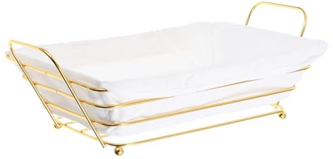 Alipis Rectangle Iron Wire Bread Basket with Large Capacity Elegant Table Storage Basket for Home Pantry Shelf Multifunctional Metal Bread Bin with Lid