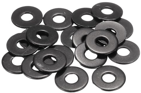 QUARKZMAN 20 Pcs Rondelles Plates Noires M6, Diamètre Extérieur 18mm, Rondelle Métallique En Acier Inoxydable 304 Pour Vis Et Boulons