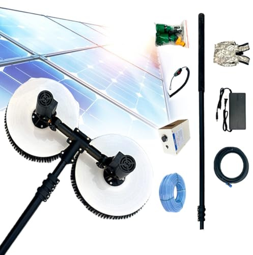 Lave-Panneaux solaires de 65 cm de diamètre, Outils de Nettoyage Professionnels, autolaveuse pour Panneaux solaires, Nettoyeur de Panneaux solaires,Battery11.5ft(3.5m)