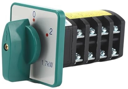 Interruptor combinado HZ5D-10/1.7 M08 de 1,7 kW y 10 A for motor de dos velocidades, interruptor de leva universal de tres posiciones y cuatro polos.