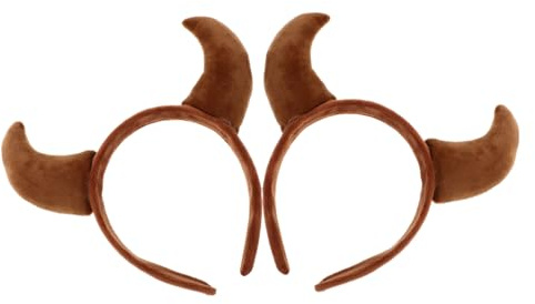 Veemoon Plüsch Kuh Hörner Stirnband Weiches Animal Horn Haarreif Bequemer Gothic Haarreif für Halloween Karneval Kostüm für Party Cosplay und Fotografie
