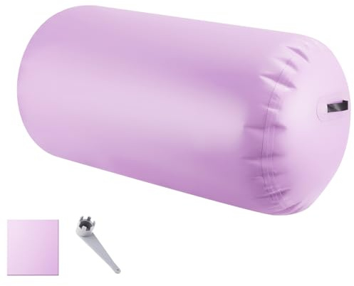JF HOME BLISS Inflatable Gymnastics Air Roller Barrel 100cm Tumbling Mat Professional Backbend Trainer for Yoga/Backflip Training Home Gym Use High-Weight Capacity & Waterproof Design (Purple)
