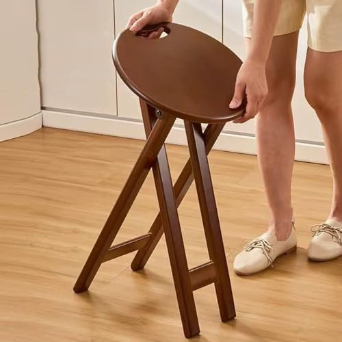 OPOLDBDMAC Sgabelli da Bar Pieghevoli in Legno per Isola Cucina, Sgabello da Bar Altezza Seduta 44cm 60cm Sedile Sgabello Alto Pieghevoli per Colazione con Poggiapiedi(Regular Style,60cm/24in)