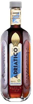 ADRIATICO - Amaretto Roasted Zero - Liqueur - Origine : Italie - 0% Alcool - Notes d'amande & canelle - A déguster pur ou en cocktail - 50cl