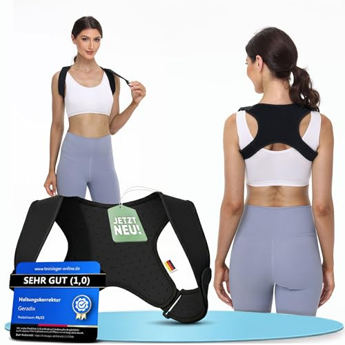 GERADIX Haltungskorrektur Rücken Geradehalter Rückenstützgürtel: Back Posture Rückenkorrektur für Herren und Damen Verstellbare und Atmungsaktive Korrektur Rückengurt (S-L)