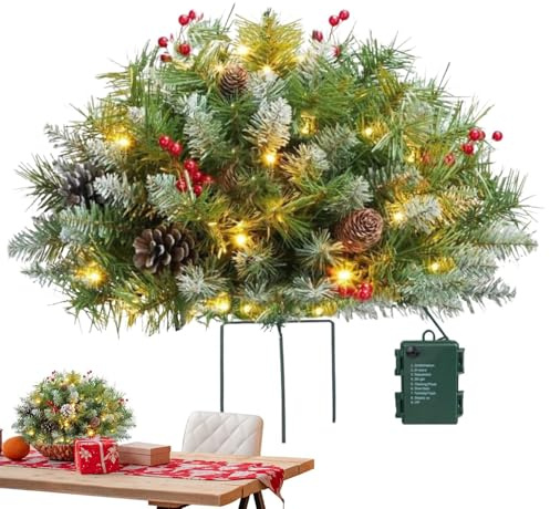 Illuminated Planter Decoration - for 20 Inch LED Tripod, Solar Powered Filler, Weatherproof Ornament | Seasonal Holiday Display
