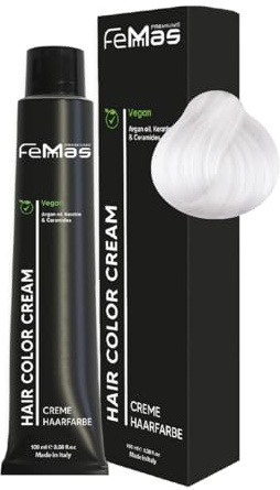 FemMas Haarfarbe Spezial Blond Sand Asch 12.71 I Creme Haarfarbe mit Arganöl, Keratin & Ceramiden I Als dauerhafte Haarfärbung oder Tönung für strahlende, haltbare Farbergebnisse I 100 ml