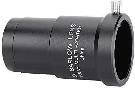 Keenso Lente Barlow Negra de 1,25 3X con Lente óptica Totalmente Multicapa para Observación Celeste Detallada para Entusiastas de la Astronomía