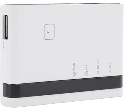 Hamwesh USB 2.0-skrivarserver, Trådbundna 2.4G Trådlösa Fristående Lägen, LAN Bridge Sharing Print Server med 10/100 Mbps, Plug and Play, för Delning Av 4 USB-skrivare över Lokalt (EU-Plug)