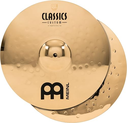 Meinl Cymbals Classics Custom Brilliant Plato Powerful Hihat de 14 pulgadas (35,56cm) Platillos de Batería - Pareja - Bronce B12, Acabado Brillante (CC14PH-B)