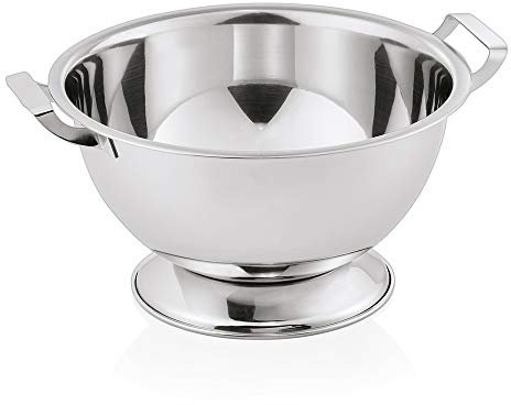 WAS 1475 180 - Terrina da zuppa in acciaio al nichel cromato, con due maniglie laterali e coperchio, 1,80 l, Ø 22,5 cm, altezza 13,5 cm