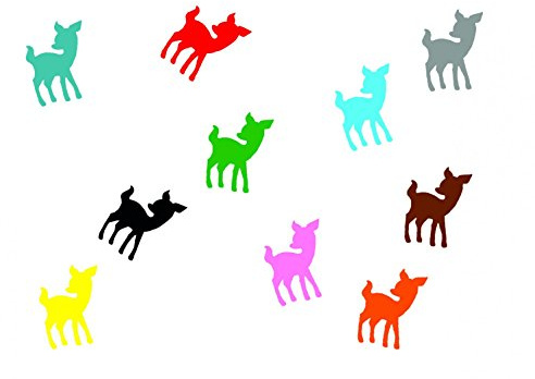 Miniblings 10x Bügelbilder Aufnäher 22mm GLATT Reh Kitz Patch Bügelbild I Kinder Bügelflicken Patches zum Aufbügeln - Flexfolie - Applikation Nähen, Farbe:bunt gemischt