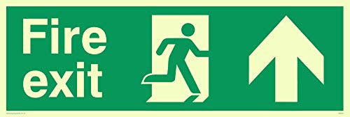 Viking Schilder sb424-l31-pv bis Pfeil FIRE EXIT Schild, nachleuchtend Aufkleber, 100 mm H x 300 mm W