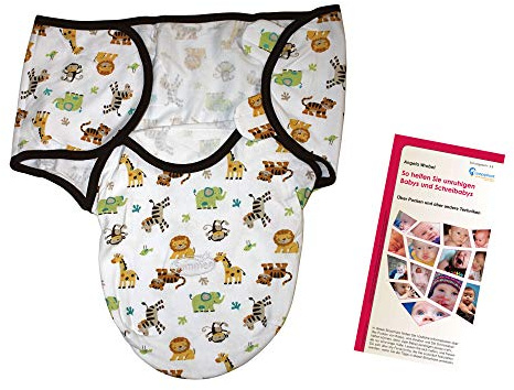 Lampiphant® + Summer Infant Original SwaddleMe® Pucksack, S/M, Dschungel | Original SwaddleMe Pucksack, inkl. wertvollem deutschen Puck-Ratgeber: Hilfe bei Schreibabys, für einen erholsamen Schlaf