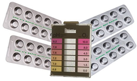 POWERHAUS24 Pooltester, Einkammertester Sauerstoff/pH mit 40 Tabletten