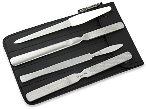 PREMIUM Pediküre Hornhaut Set | Hornhaut Fuss Feile | Raspel | mit Nagelfeile aus Solingen