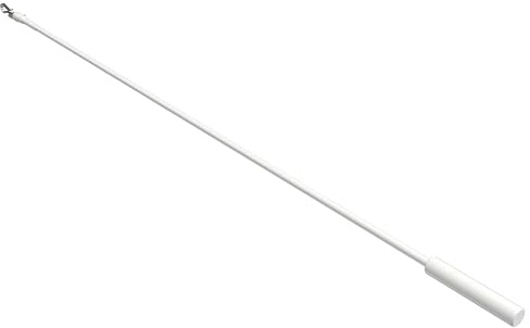 Interdeco Schleuderstäbe/Gardinenstäbe mit Griff (2 Stück) Weiß aus Metall/Kunststoff für Gardinen/Vorhänge, Trento, 125 cm