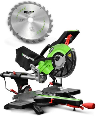 Scie onglets radiale 1800w-210mmavec laser et double inclinaison - Constructor