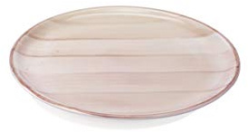 Zafferano Striche - Assiette en Porcelain, Diamètre 270 mm, Couleur Beige, Lavable au Lave-vaisselle jusqu'à 60° - Ensemble 6 Pièces