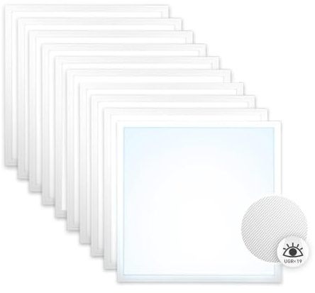 Xtend EcoLight 10x LED Panel 62x62 Neutralweiß 5000K 36W UGR<19 blendarm 3960lm Rasterleuchte Slim Alu Netzteil Deckenleuchte PLs3.0