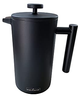 Pressstempelkanne Monza Edelstahl mit Isolierfunktion/Doppelwandig (Schwarz, 1500 ml)